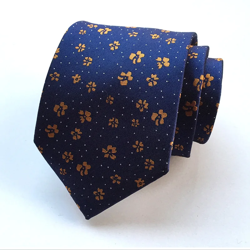 

Men Jacquard Woven Embroidery Flower Wedding Banquet Party Suit Neck Tie New Skinny Polyester 8cm Floral Business Necktie Cravat