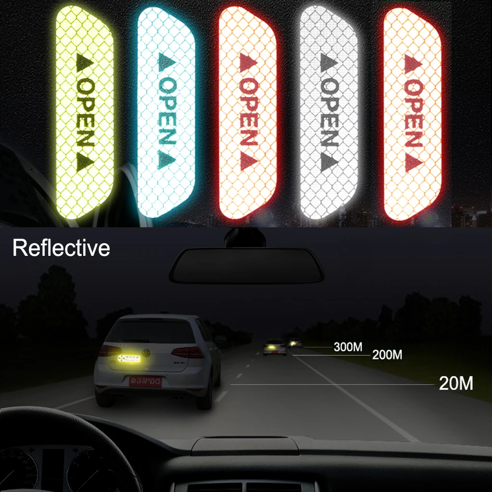 4X/набор предупреждающих наклеек на дверь автомобиля светоотражающие