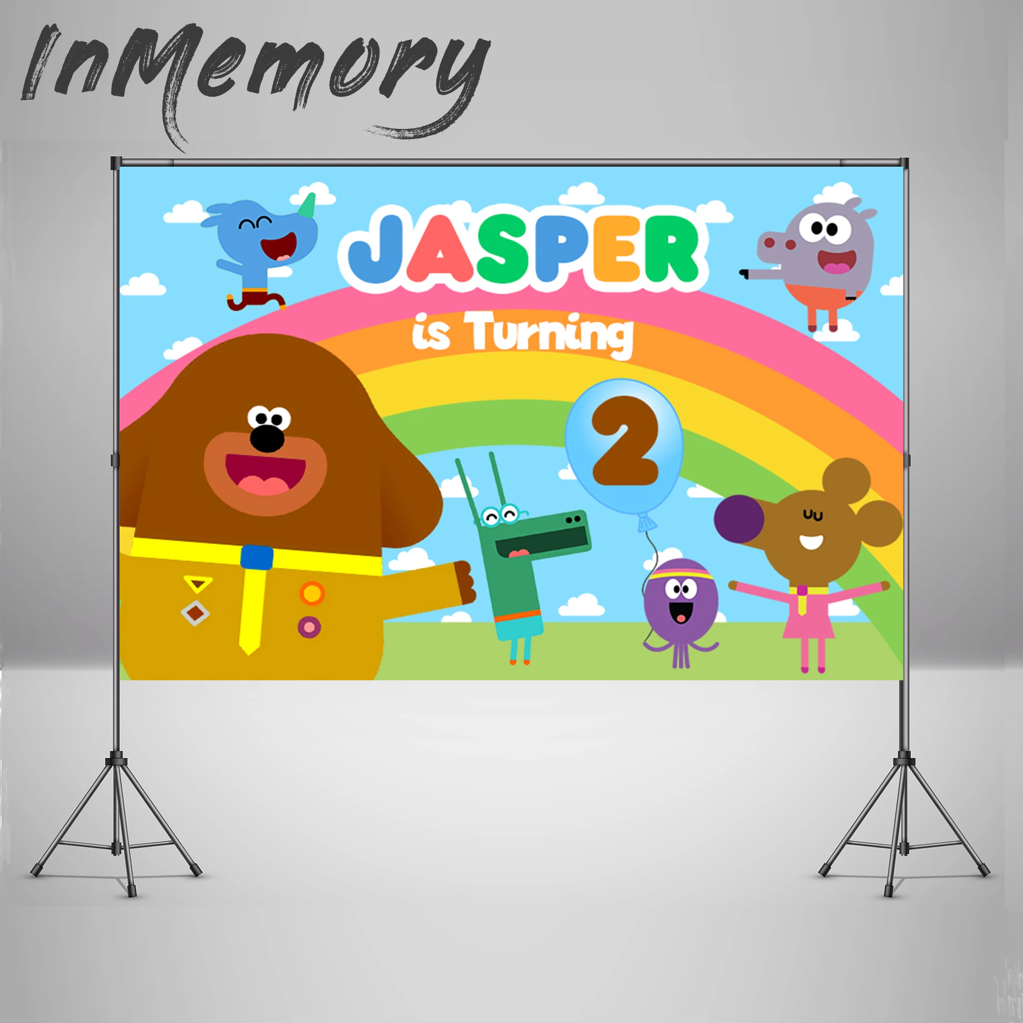 Виниловый фон для фотосъемки с изображением мультяшных животных день рождения