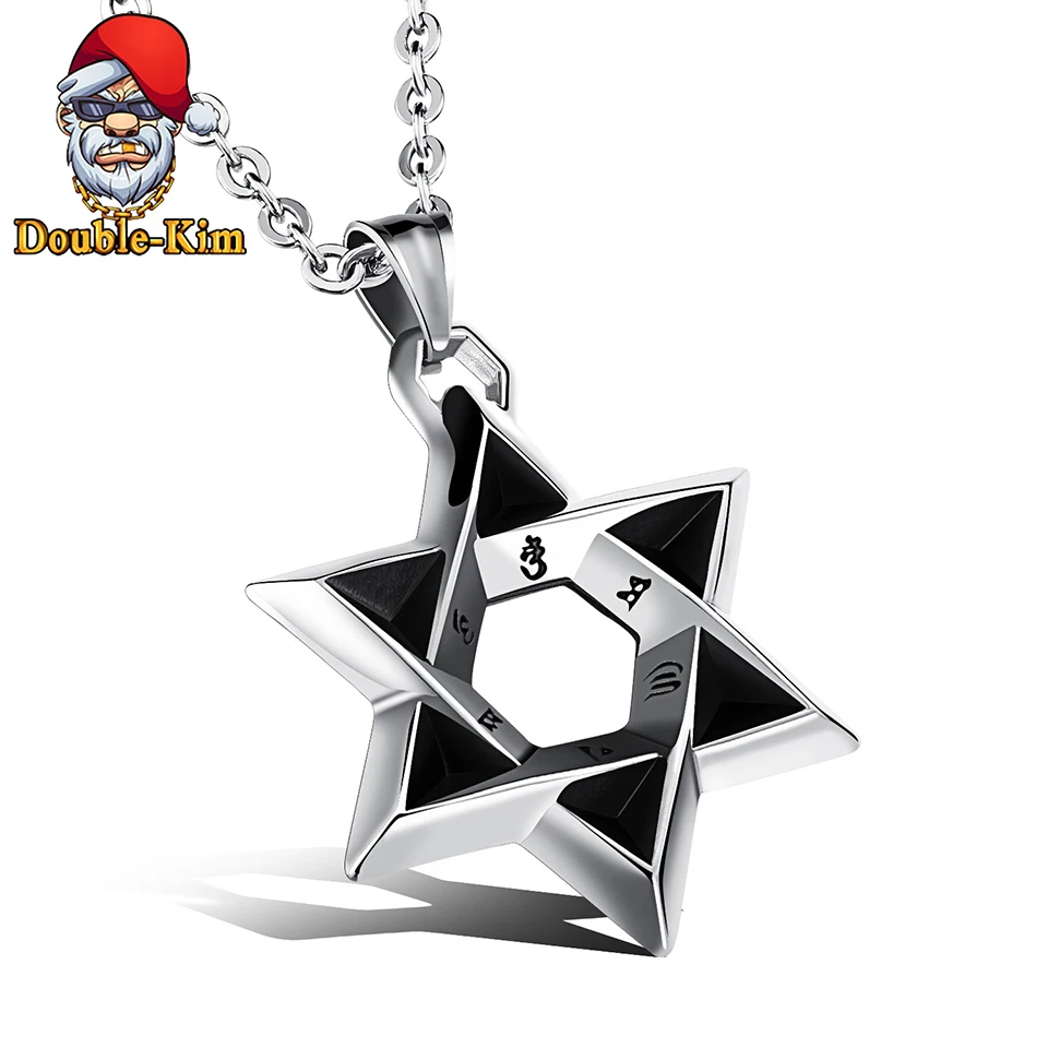 Ожерелье с шестиконечными звездами для мужчин Классическая цепь из титановой