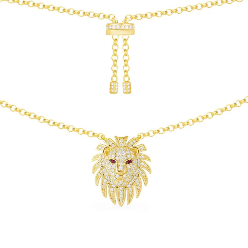 Женская подвеска в виде головы льва из серебра 925 пробы | Украшения и аксессуары