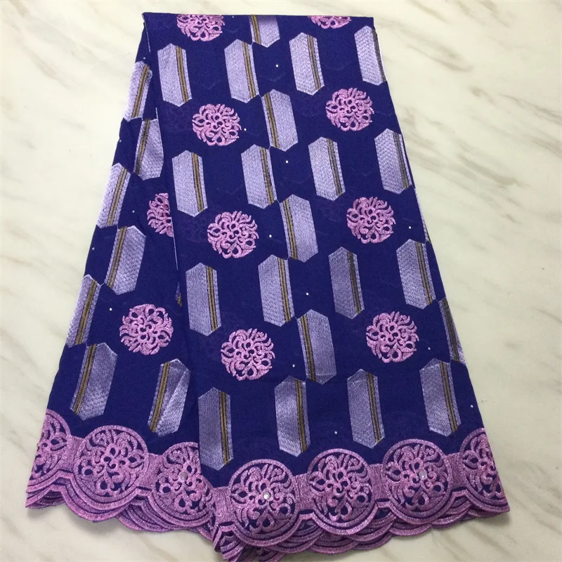 

5 Yards African Lace Fabric With Stones Embroiderey Swiss Voile Lace In Switzerland For Nigerian Man Cloth Material