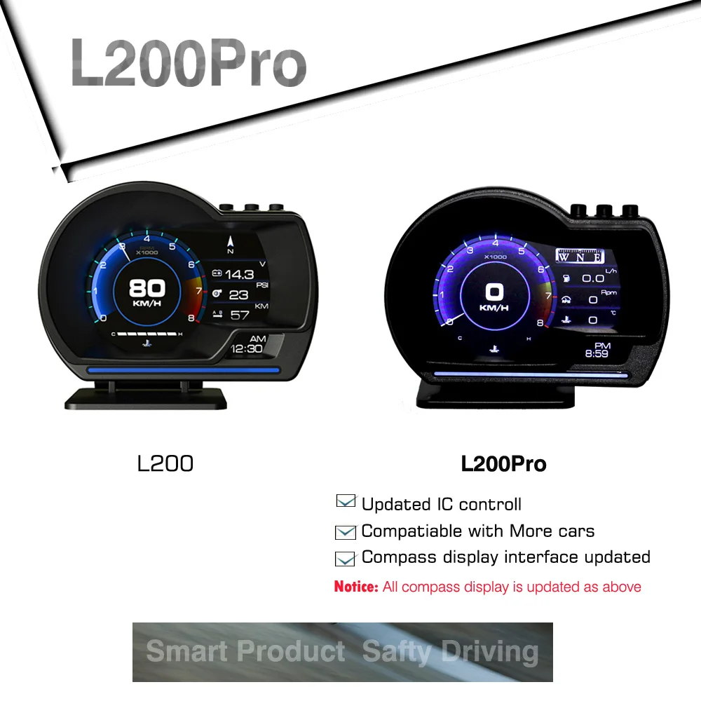 

HUD Digital LCD OBD ii GPS head up display Car Computer Speed RPM Oil consuption Turbo Brake Test OBD2 Scanner