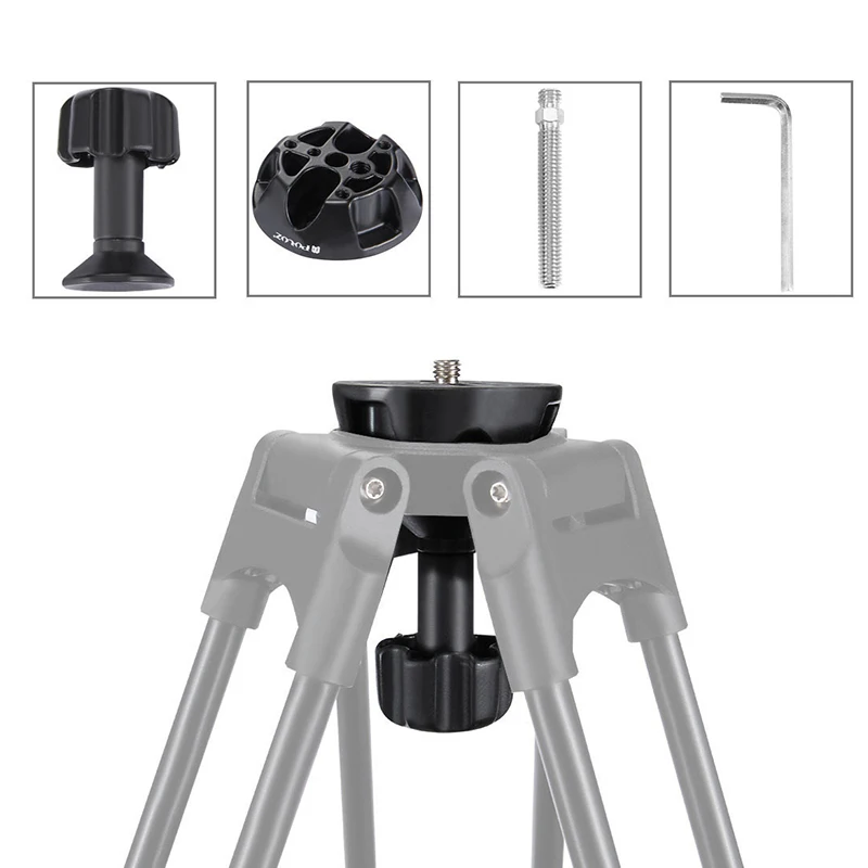 PULUZ 75mm Semisphere Converter Half Ball Flat to Bowl Adapter with 1/4" and 3/8" Screws for Fluid Head Tripod DSLR Rig Camera