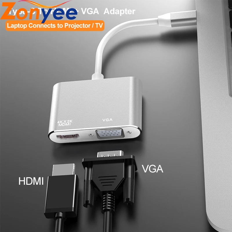 USB C к HDMI 4K VGA адаптер для MacBook Pro/nintendo Switch/iPad Pro 3 1 type UHD видео конвертер | Электроника