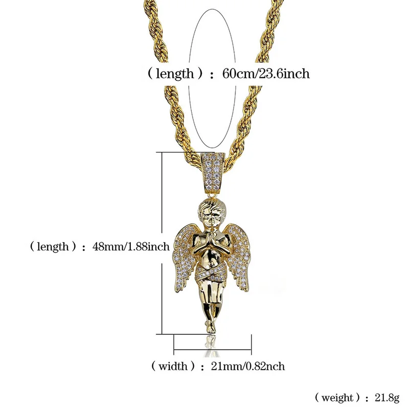 

Personalized Rapper Pendant Necklace Men Iced Out CZ Chains Hip Hop/Punk Gold Color Charms Jewelry Gifts