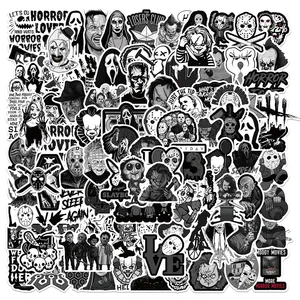1050100pcs black and white horror movie stickers punk skateboard laptop motorcycle phone car cool graffiti sticker decal toy free global shipping