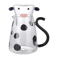 550ml microwave milk pot flower teapot cold water kettle glass set cute cartoon one pot and cup water bottle glass