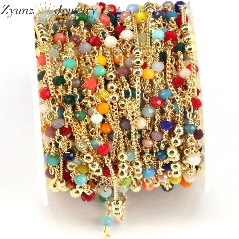 5 метров металлический кабель эмаль Золотая цепочка много цветов Звенья из