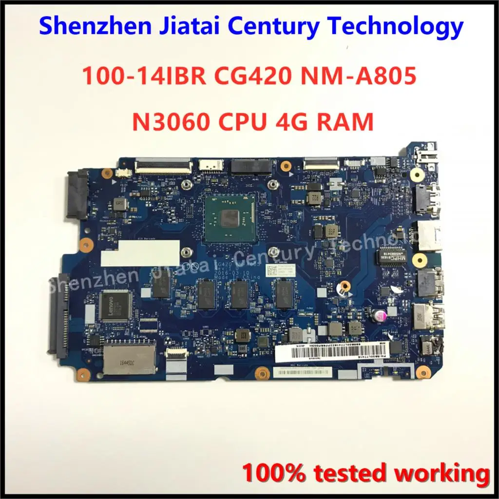 CG420 NM-A805 материнская плата для ноутбука Lenovo ideapad 110-14IBR ноутбук процессор N3060 4G RAM 100%