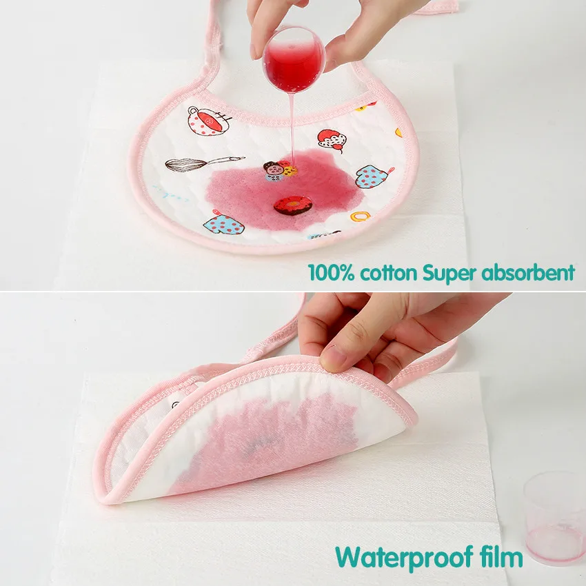 Baby Bibs Cotton Thickening Absorption Cloths Cute 0-1 Waterproof Water Cartoon Old Pattern Years Fit Infant |