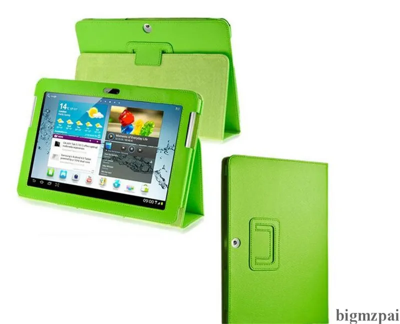 Для планшета samsung Galaxy Tab 2 10,1 P5100 P5110 10,1 дюймов чехол из искусственной кожи с подставкой защитный чехол для планшета 2 10,1 ''P5100+ пленка - Цвет: green