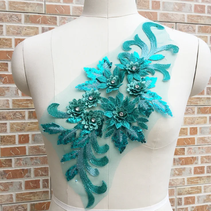 Кружевная аппликация для свадебных платьев 5 шт. 39 5*19 см аксессуары сделай сам с 3D