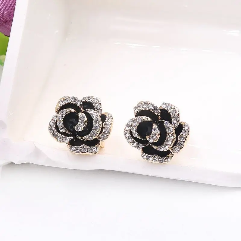 

SJGU-339 Rose Flower Earring For Women Fashion Jewelry Bijoux Brincos Pendientes Mujer Stud Earrings Alloy Rose Flower