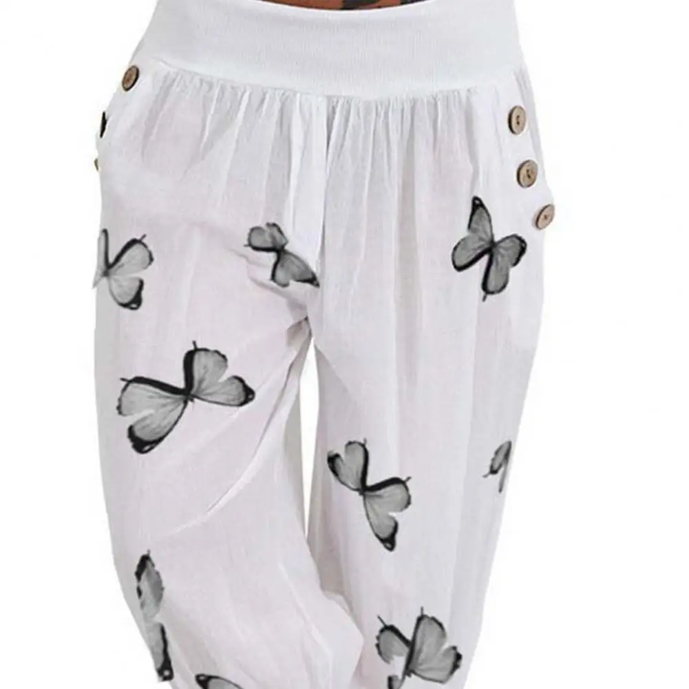 

Fashion Women Ladies Butterfly Printed Harem Pants Loose Women's Casual Full Length Harem Pants 2021 Summer