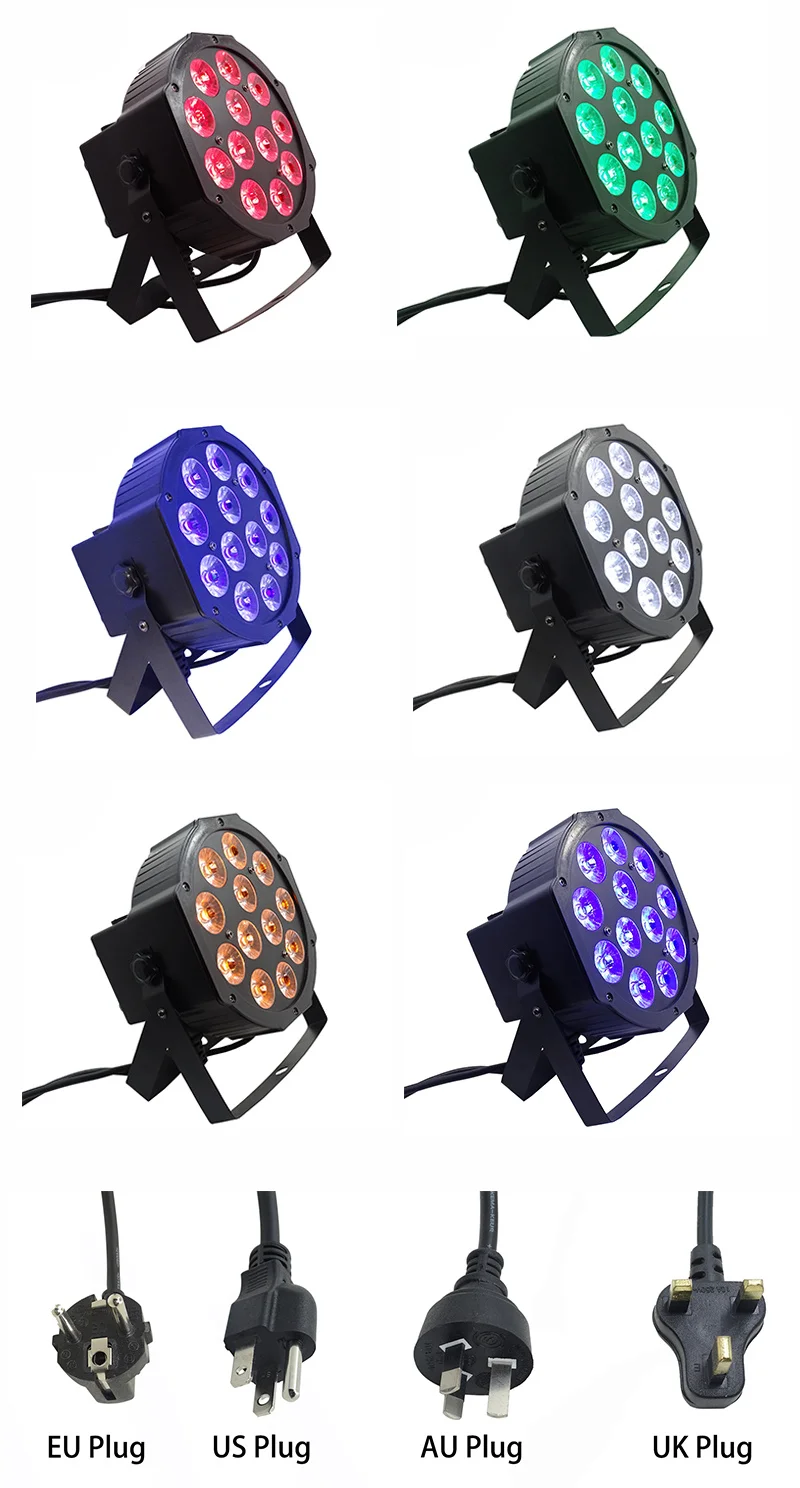 24 шт./лот Led Par 12x12 Вт RGBWA UV 6в1 плоский Par светодиодный свет прожекторы диско вечерние dj Свадебные шоу сценический свет