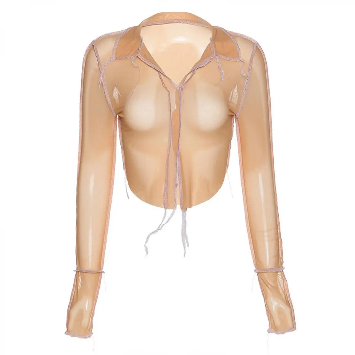 2021 женская модная сексуальная Сетчатая футболка с длинным рукавом полосатые