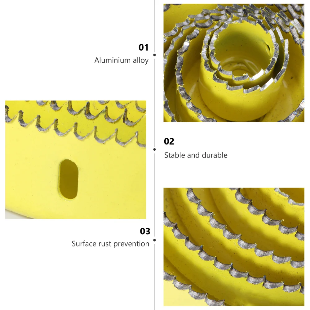 

11PCS Hole Saws Drill Bits Hole Punchers Wood Working Tool Set for Plank Plywood Plasterboard PVC (Yellow)
