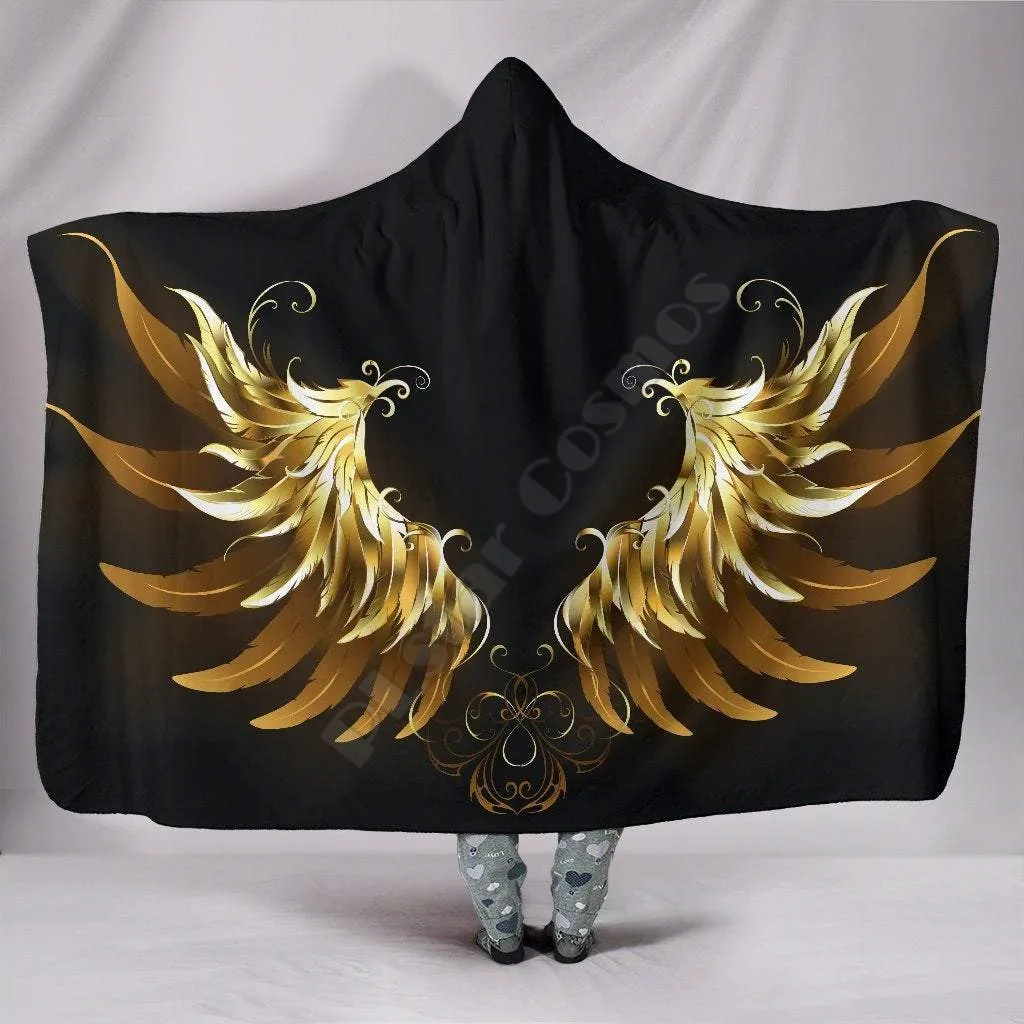 

Wings 3D Printed Wearable Blanket Adults For Kids Various Types Hooded Blanket Fleece blanket 02