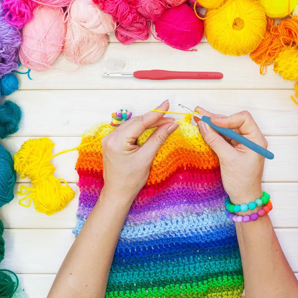 Иглы для вязания крючком Вязание комплект мягкими ручками Вышивка крестом иглы