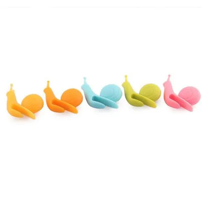 

5Pcs Cute Candy Colors Exquisite Snail Shape Silicone Tea Bag Holder Tea Tools