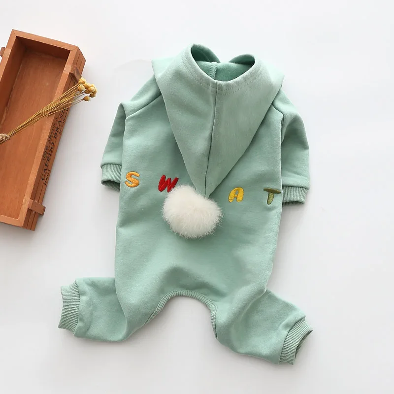 

Dog clothes autumn and winter new cotton elastic Plush four legged pet clothes