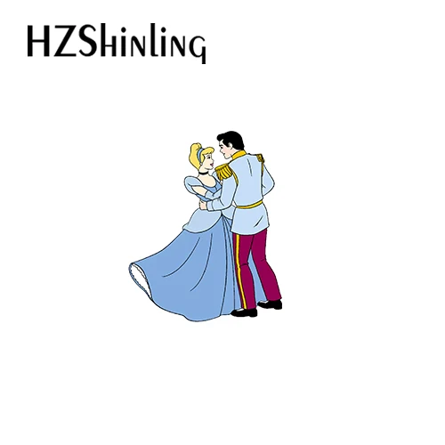 2021 New Lovely Cinderella and Prince Mouse in the Shoes Acrylic Brooch Pin Handcraft Epoxy Resin Clothing Badge Pins |