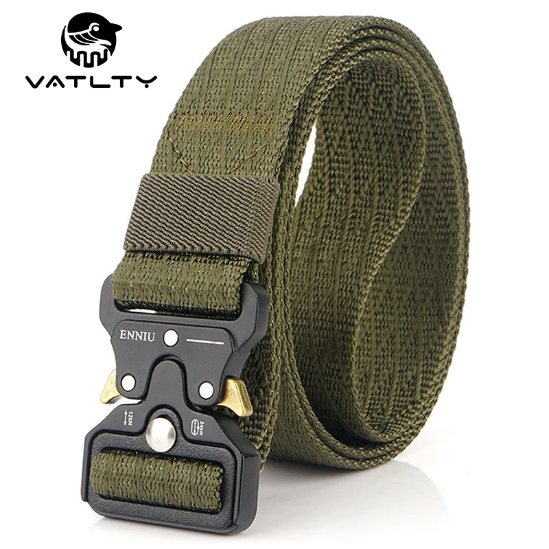 VATLTY 3.2cm Thin Belt for Men Women Strong Soft Nylon Hip Hop Techwear Belt Male Rust-Proof Metal Buckle Tactical Outdoor Belt