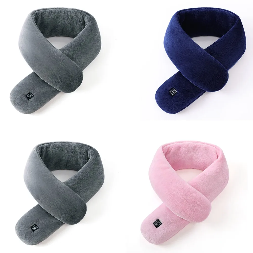 

USB Electric Heated Scarf Men Women Winter Thick Scarf Soft Neck Warmer Outdoor Skiing Cycling Smart Heating Massage Scarf