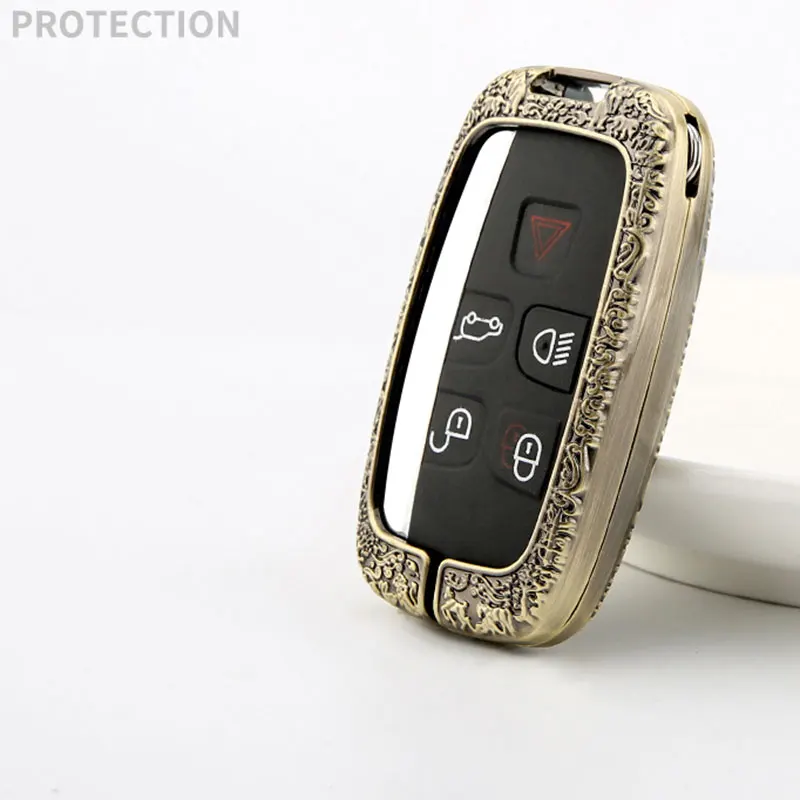 Цинковый сплав кожаный чехол для ключей LandRover Discovery 4/Freelander2/Range Rover/Evoque Jaguar XE/XJ/XJL/XF/F