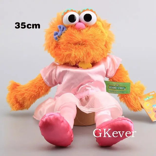 Zoe 35cm 21-40 см ручная кукла Улица Сезам плюшевые игрушки кукла Элмо Эрни Гровер Оскар Зои Берт мягкие кукольные игрушки для женщин и детей подарок на вечеринку - Цвет: Zoe 35cm