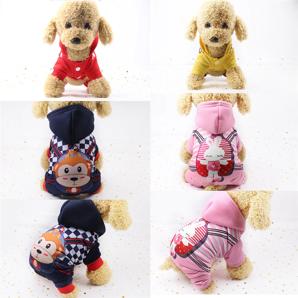 Мягкая флисовая толстовка с принтом из мультфильма куртка для собак зимняя