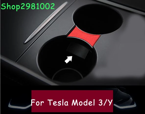 

2021 New for Tesla Model Y 2021 Accessories Water Cup Holder Model 3 Car Interior Center Console Storage Organizer Model3 Three