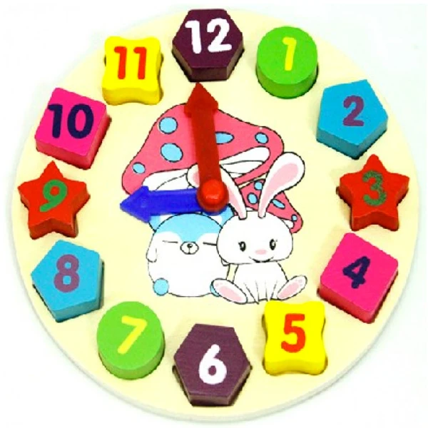 

D727 Children's cartoon toy bell shape matching The rabbit alarm clock Wooden toys Educational development enlightenment for