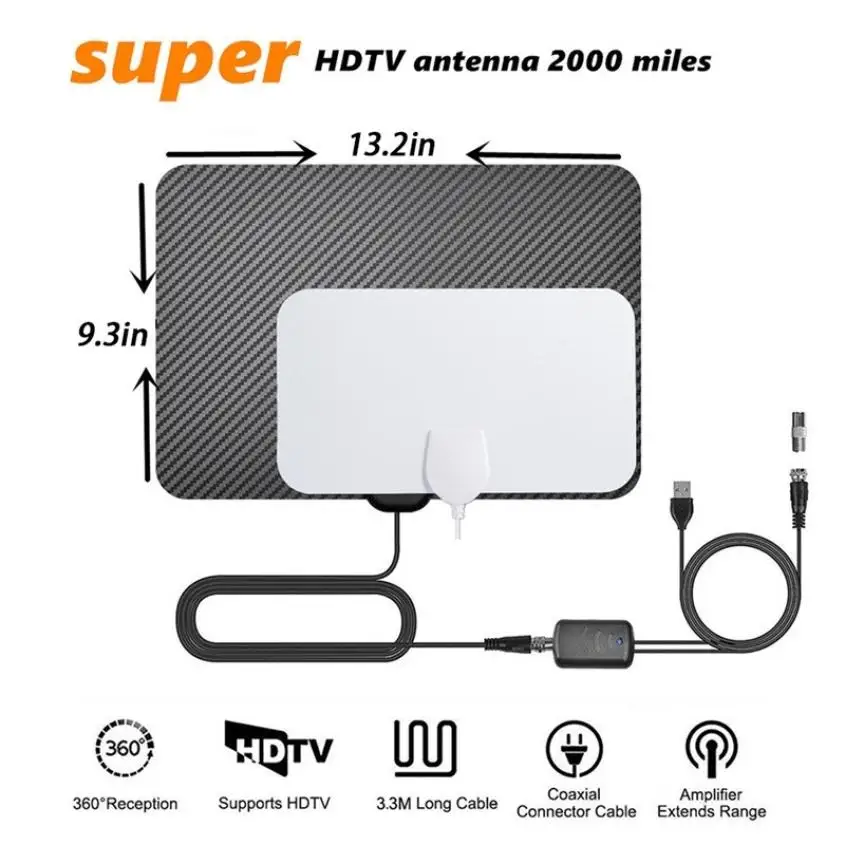 

Vip for Drop Shipping HD TV Antenna Digital Antena Tv Receiver Indoor 2000 Miles 35db with Amplifier Radius Aerial Clear Fox Sat