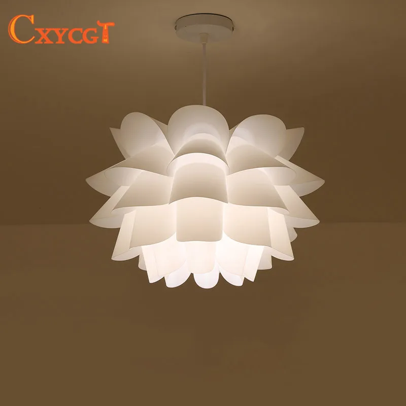 Самостоятельная сборка настенного светильника Lily Lotus IQ Puzzle, подвесное освещение E27 для кафе, ресторанов, потолочное украшение для комнаты, светодиодный подвесной светильник.