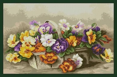 

Хлопковая самосочетающаяся вышивка NN xiaoyi, вышивка крестиком из хлопка RS, поставляется без принтов Luca-s g503 pansy