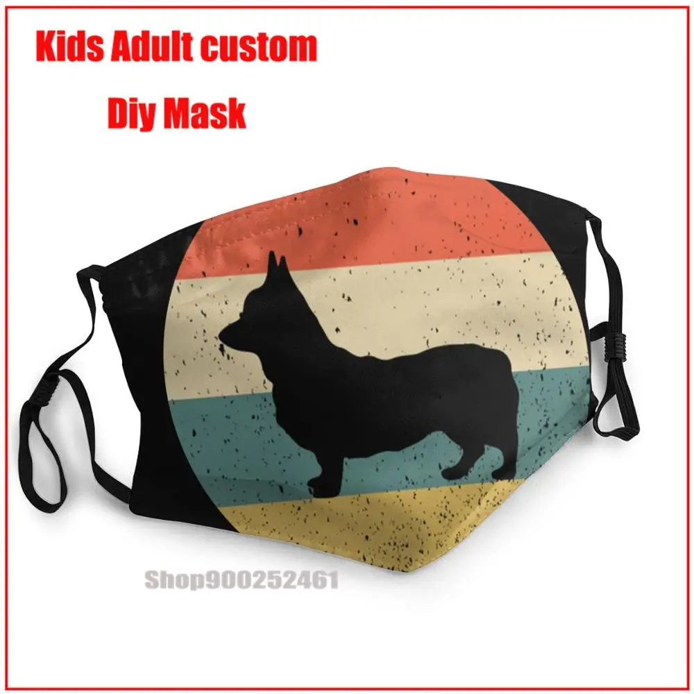 

Vintage Corgi DIY face mask fashion mask for face masks washable face mask kids mask pm2.5 funny pattem print grimace ghost