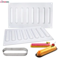 shenhong 8 holes oval tart decoration dessert silicone pastry cake mold for baking tartlet mould mousse chocolate pan
