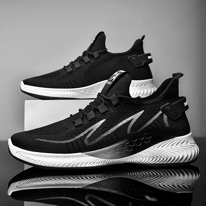 

2021 New Men's and Women's Casual Sports Shoes Flying Woven Breathable Running Shoes Low-top Shoes Lazy Shoes Outdoor Work Shoes