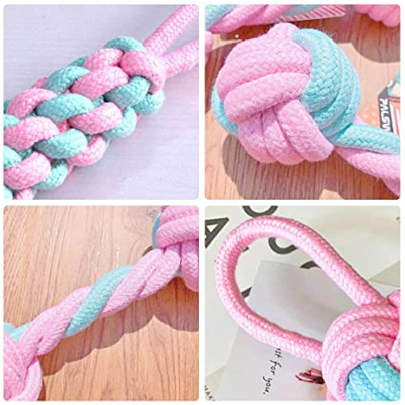 

6pcs Dog Rope Toys Set Puppy Durable Bite-Resistant Chew Rope Knot Toy Tooth Cleaning Toy for Dogs FAS6