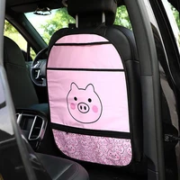 pu leather car seat back cover protector for kids children baby cute cartoon waterproof touch screen anti kick mat storage bag