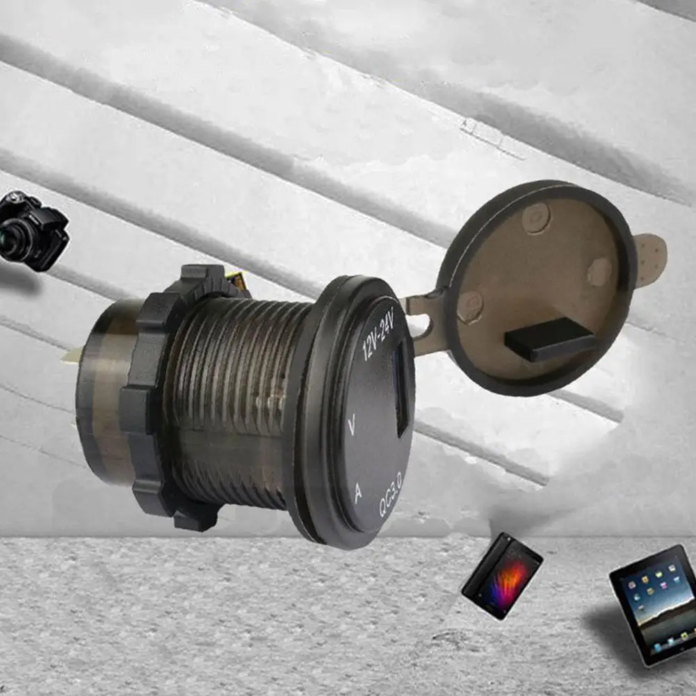 

3,0 Usb-розетка для зарядного устройства, цифровой вольтметр, амперметр для контроля для автомобиля, лодки, морского транспорта, мотоцикла, быс...