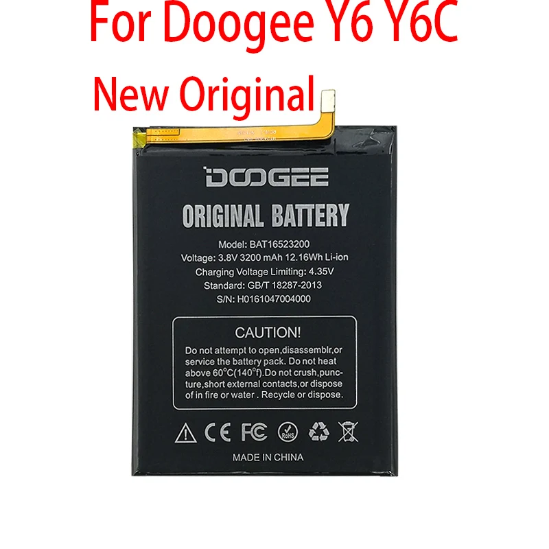 100% оригинальный новый аккумулятор Для Doogee Y6 Y 6 Y6C MTK6750 BAT16523200 3200 мАч в наличии