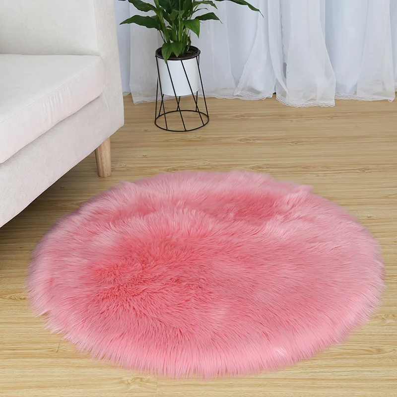Розовый мягкий коврик из искусственной овчины Juneiour для спальни чехол стула