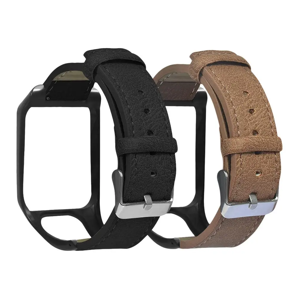 Ремешок кожаный для наручных часов TomTom Adventurer/Golfer 2/Runner 2 3/Spark 20 мм|Смарт-аксессуары|