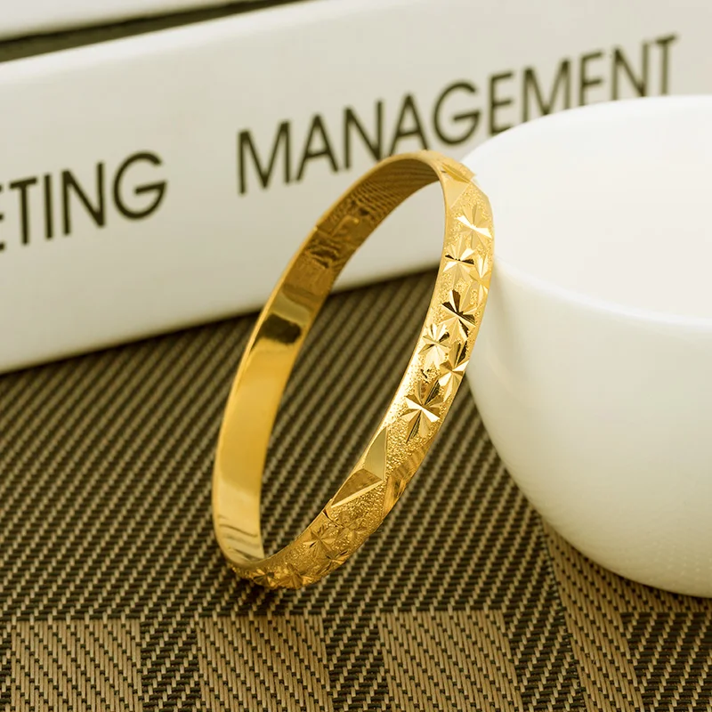 

African Bangles & Bracelets for Women Gifts Gold Color 6pcs/lot Ethiopian Jewelry Bangles Dubai Gold Jewelry Bangles For Women