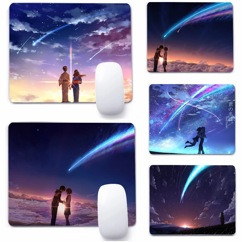 

Нескользящий игровой Настольный коврик для мыши с аниме ваше имя Kimi no Na wa, водонепроницаемый коврик с застежкой края для ПК, ноутбука, настол...
