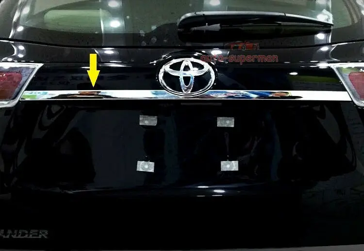 304 Стальная хромированная полоса для заднего багажника Toyota Highlander 2014 и