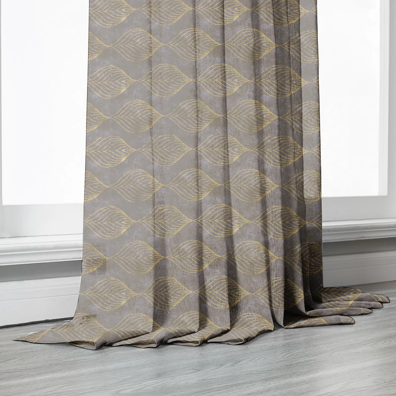 

Leaves Pattern Sheer Window Curtain for Living Room Single Panel Tulle Curtain Large Leaves Motif Colorful Curtains